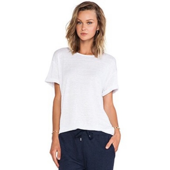 T Alexander Wang Pearl Blue Linen Silk Jersey Oversized Short Sleeve Tee Size XS - Picture 7 of 8
